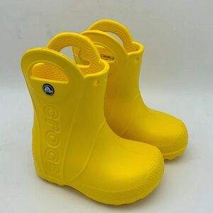 CROCS Kids Yellow Rain Boots